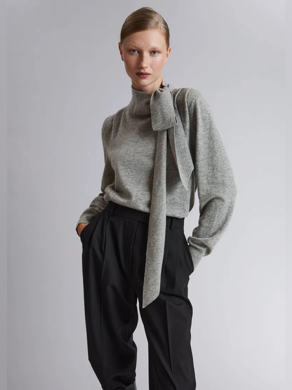 & OTHER STORIES Merino Tie-Neck Jumper